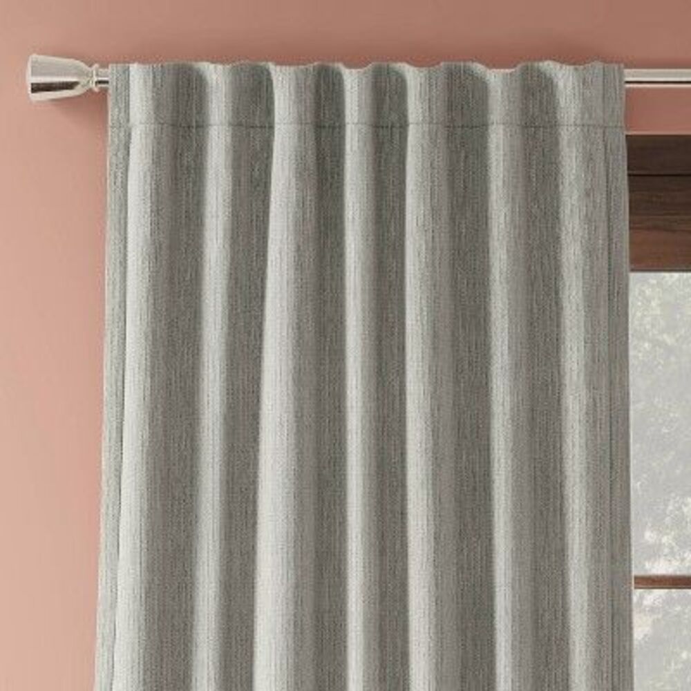 Open Box - Threshold - 50"x84" Blackout Corded Ribbed Curtain Gray - Thre Gray